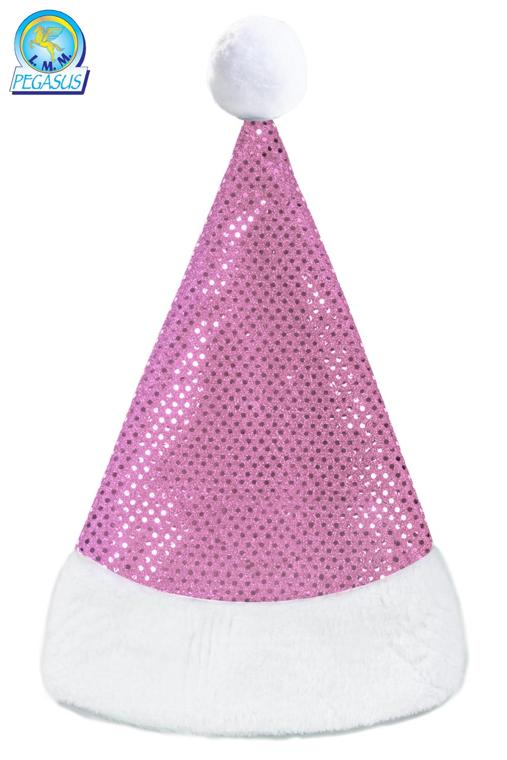 CAPPELLO NATALE LUSSO PAILLETTES ROSA